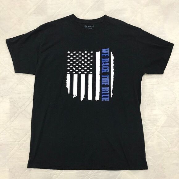 We Back‎ the Blue T shirt black Large - Picture 1 of 3